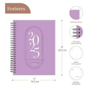 Rileys 2025 Weekly Planner - Annual Weekly & Monthly Agenda Planner, Jan - Dec 2025, Aesthetic Schoo...