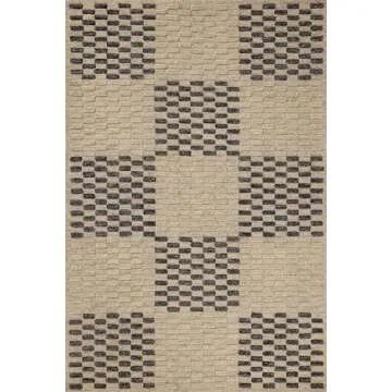 Loloi Chris Loves Julia Bradley Collection, Beige & Midnight, 2'-3" x 3'-9" Accent Rug – Classic Striped Area Rugs for Living Room, Bedroom, Entryway & Hallway, High Traffic Area Home Decor Rug