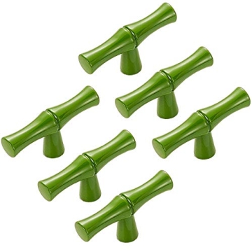 FirstDecor 6PCS Modern Creativity Green Bamboo Shape Cupboard Door knobs, Zinc Alloy Retro Furniture...