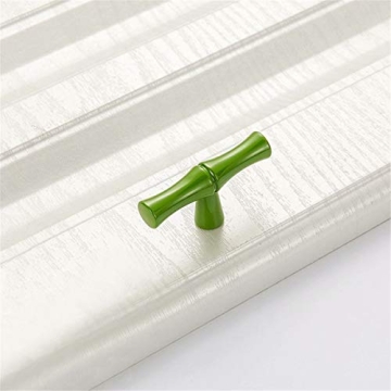 FirstDecor 6PCS Modern Creativity Green Bamboo Shape Cupboard Door knobs, Zinc Alloy Retro Furniture Handles Pull Knobs for Drawer Cabinet Wardrobe Kitchen Decoration Farmhouse Style