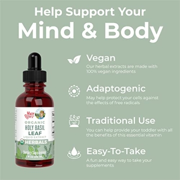 Holy Basil Leaf Extract - Sugar Free Vegan Drops for Wellness