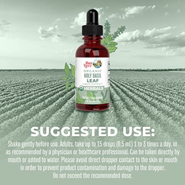 Holy Basil Leaf Extract - Sugar Free Vegan Drops for Wellness