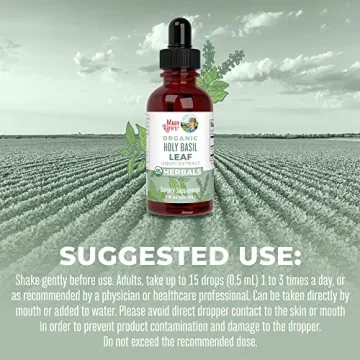 Holy Basil Leaf Extract - Sugar Free Vegan Drops for Wellness