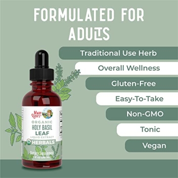 Holy Basil Leaf Extract - Sugar Free Vegan Drops for Wellness