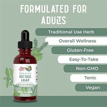 Holy Basil Leaf Extract - Sugar Free Vegan Drops for Wellness