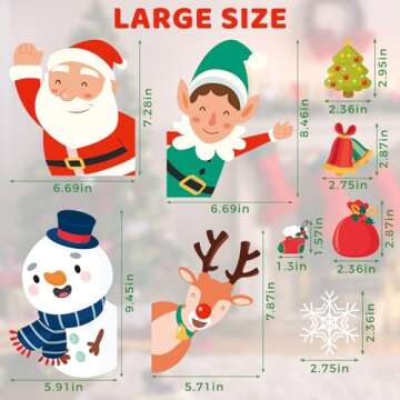 419PCS Christmas Window Stickers,Double Sided Snowflake Cling, Decorations for Glass and in Indoor,Gifts for Xmas Holiday Home Office Decor