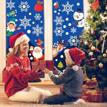 419PCS Christmas Window Stickers for Holiday Decor