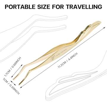 Pretty memory DIY Eyelash Applicator Tool, Curved Eyelash Tweezers for False Lashes, Lash Applicator...