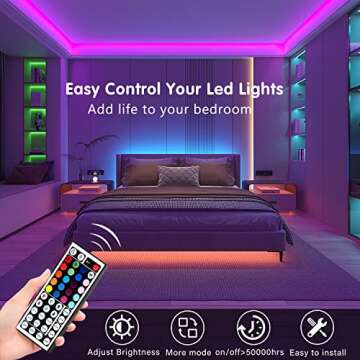 Keepsmile 130ft Bluetooth RGB LED Strip Lights for Home