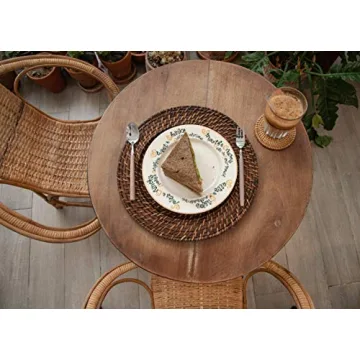 Artera Wicker Rattan Charger Plates - Elegant Set of 4 for Dining