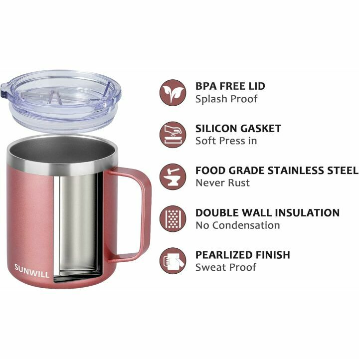 Rose Gold 14oz Insulated Coffee Travel Mug