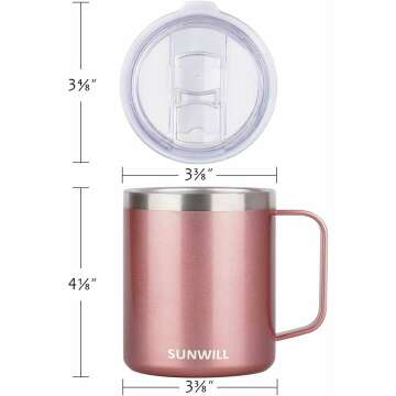 Rose Gold 14oz Insulated Coffee Travel Mug