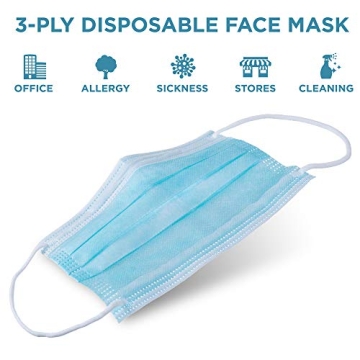 Jumbl Face Mask 50 Pack - Comfortable Disposable Masks