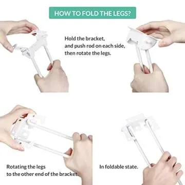 VIVIJASON 16" Foldable Hairpin Leg - Metal Table Legs for Furniture Home DIY Projects, Bench, Coffee Table, Laptop, Mini Computer Desk - Mid Century Modern with Mounting Screws (Set of 4, White)