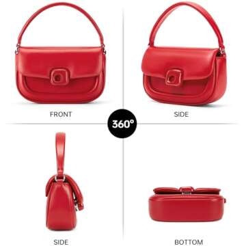 LAFESTIN Split Leather Small Crossbody Bags For Women With Adjustable Strap And Handle Versatile Womens Purses And Handbags With Buckle Closure For Everyday Use