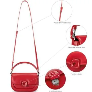 LAFESTIN Split Leather Small Crossbody Bags For Women With Adjustable Strap And Handle Versatile Womens Purses And Handbags With Buckle Closure For Everyday Use