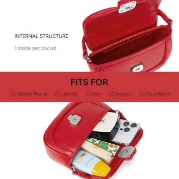 LAFESTIN Split Leather Small Crossbody Bags For Women With Adjustable Strap And Handle Versatile Womens Purses And Handbags With Buckle Closure For Everyday Use