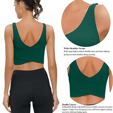 Comfortable V Neck Built-in Bra Longline Sports Bra