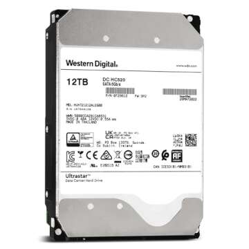 WD Ultrastar DC HC520 12TB SATA 6Gb/s 3.5-Inch Data Center Hard Drive - HUH721212ALE600 (Renewed)
