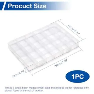 MroMax Fixed 24 Grids Clear Plastic Organizer Box Container Craft Storage, PP Organizer Box for Bead, Button, Jewelry, Diamond, Craft, Small Parts, Sewing Kit, DIY Accessories