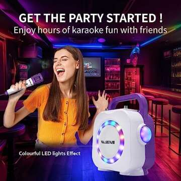 Karaoke Machine for Kids - Bluetooth Speaker with 2 Microphone - Portable Kids Karaoke Machine for Girls and Boys - Birthday Gift for Girls and Boys Ages 2 Years Old and Up.