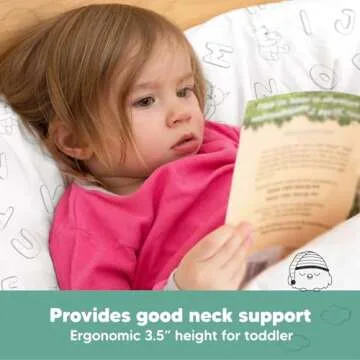 Toddler Pillow with Pillowcase - 13x18 My Little Dreamy Kids Travel Bed Pillows for Sleeping, Organic Cotton Small Pillowcase, Soft & Breathable, Machine Washable, Toddlers 2-5 Years Old (ABC Land)