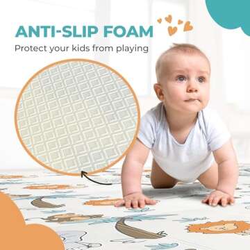 Motherly Haven Extra-Large Waterproof Baby Play Mat for Tummy Time, Crawling, and Toddler Play - 79"...