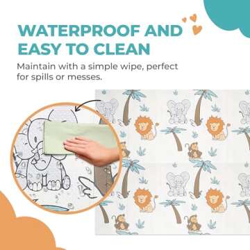 Motherly Haven Extra-Large Baby Play Mat, Waterproof & Non-Toxic