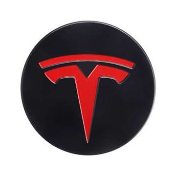 Tesla Model 3, Y, S Aero Wheel Cap Kit Red (4 Hub Center Cap + 20 Lug Nut Cover)