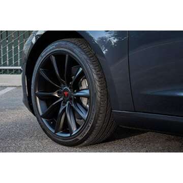 Tesla Model 3, Y, S Aero Wheel Cap Kit Red (4 Hub Center Cap + 20 Lug Nut Cover)