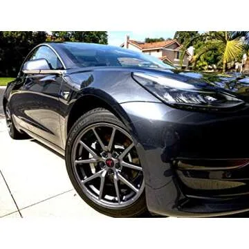 Tesla Model 3, Y, S Aero Wheel Cap Kit Red Covers