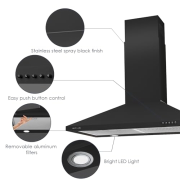 SOONYE 30" Range Hood with 450 CFM Strong Suction