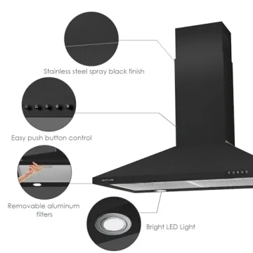 SOONYE 30" Range Hood with 450 CFM Strong Suction