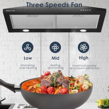 SOONYE 30" Range Hood with 450 CFM Strong Suction