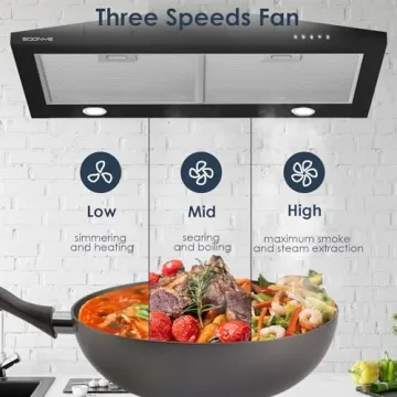 SOONYE 30" Range Hood with 450 CFM Strong Suction