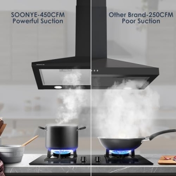 SOONYE 30" Range Hood with 450 CFM Strong Suction