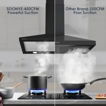 SOONYE 30" Range Hood with 450 CFM Strong Suction