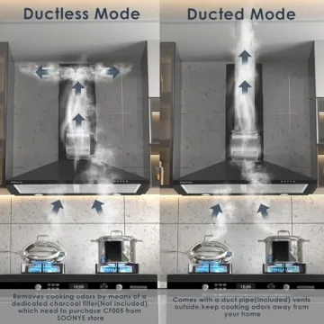 SOONYE 30" Range Hood with 450 CFM Strong Suction