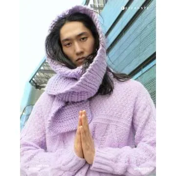 Eiram Hand Knit Scarf 100% Merino Wool Scarf Women Merino Wool Scarf Men Thick Wool Scarf Men's Winter Scarf Women Wool Scarf