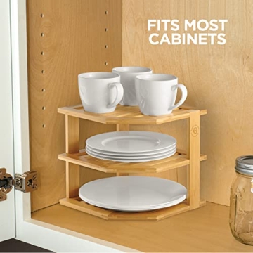 Bambüsi Bamboo Plate Organizer - Stylish Kitchen & Bathroom Storage