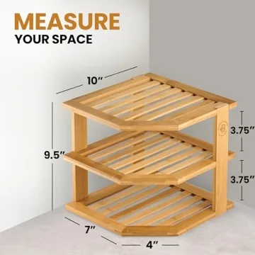 Bambüsi Bamboo Plate Organizer - Stylish Kitchen & Bathroom Storage