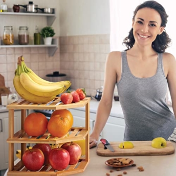 Bambüsi Bamboo Plate Organizer - Stylish Kitchen & Bathroom Storage