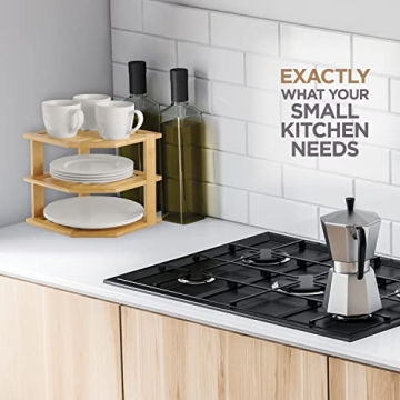 Bambüsi Bamboo Plate Organizer - Stylish Kitchen & Bathroom Storage