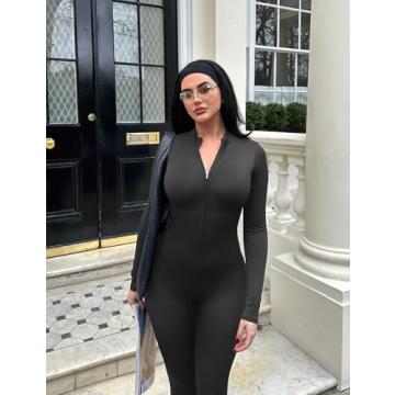 YEOREO Women Long Sleeve Workout Jumpsuit for Style