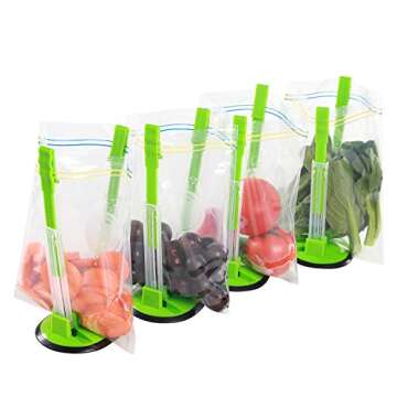 TAO Cicada Baggy Rack-Pack of 2 Bag Holder for Plastic Bags, Plastic bag bracket, No-hands Food Storage Bag Holders