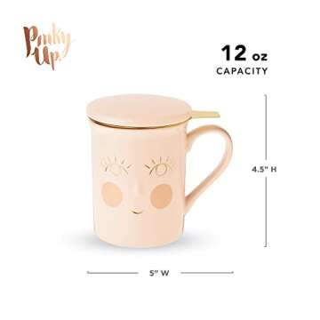 Pinky Up Annette Ceramic Tea Infuser Mug - 12 oz Elegant Gift