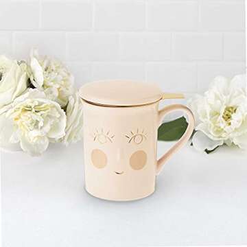 Pinky Up Annette Ceramic Tea Infuser Mug - 12 oz Elegant Gift