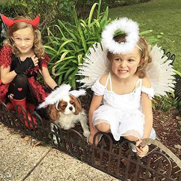 BohoSM Angel Costume Wings and Halo Adult White Angel Costumes Wings for Girls Kids Party Children's Boys Halloween Christmas