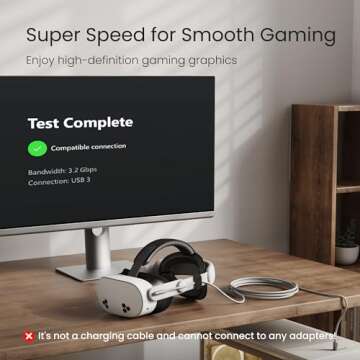 KIWI design 16FT Link Cable Compatible with Oculus/Meta Quest 3S Accessories, and Quest 3/2/Pro/Pico...