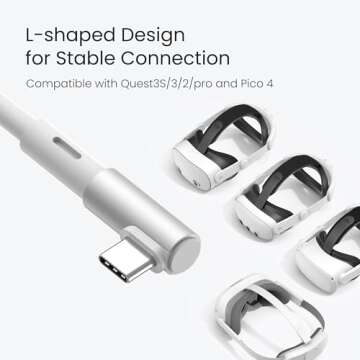 KIWI design 16FT Link Cable Compatible with Oculus/Meta Quest 3S Accessories, and Quest 3/2/Pro/Pico 4, USB 3.0 to USB C Link Cable with 5Gbps Super Speed